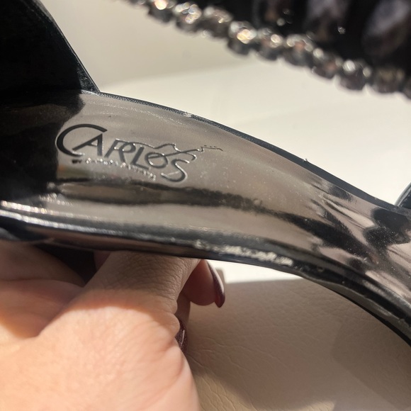 Carlos by Carlos Santana Size 8.5 open toe with crystal and purple matte gems - Picture 6 of 7